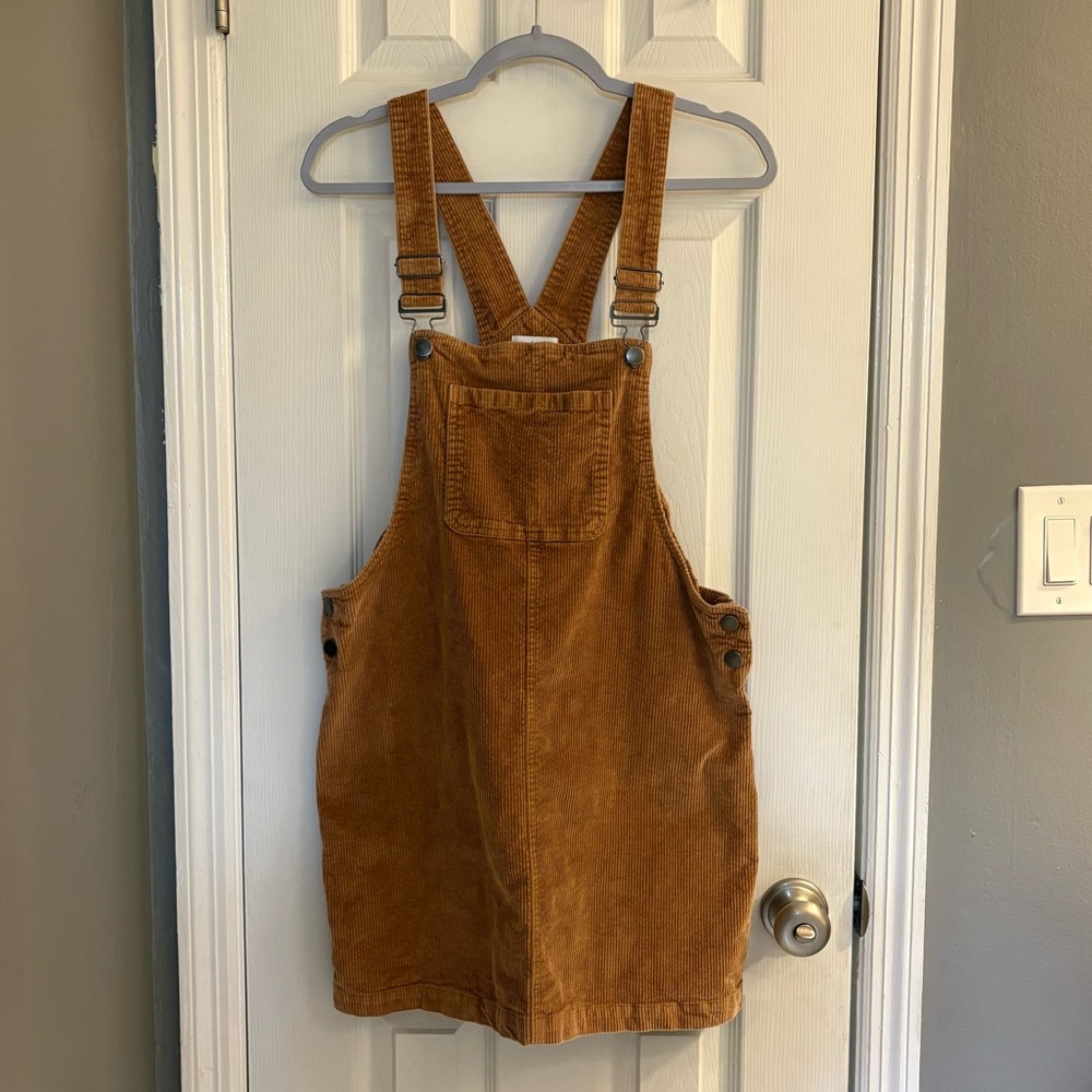 Ladies True Craft Corduroy Overalls Light Brown Dress Jumper Size Small.